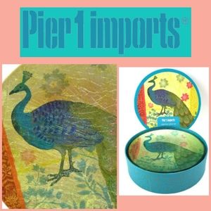 🦚 NIB Peacock Appetizer Plates + Display Stands